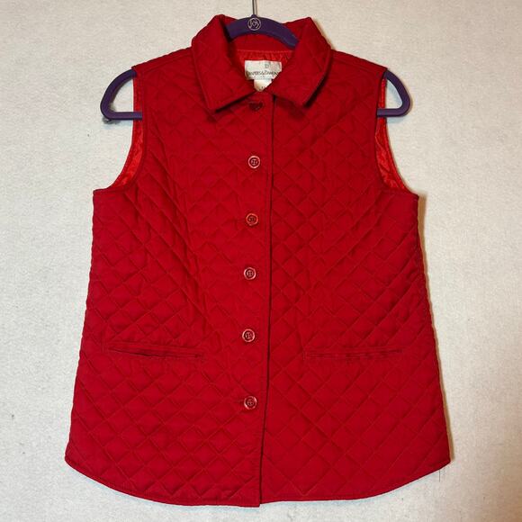 Draper's & Damon's Jackets & Blazers - DRAPERS & DAMON'S Women's Quilted Buttoned Red Vest Size Small